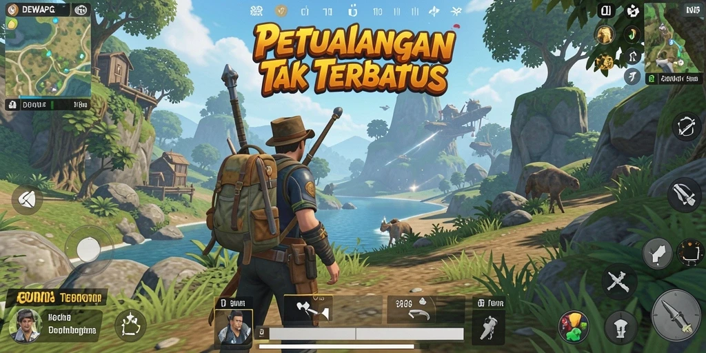 Tampilan gameplay seru dari DEWAPG di dunia terbuka yang luas.