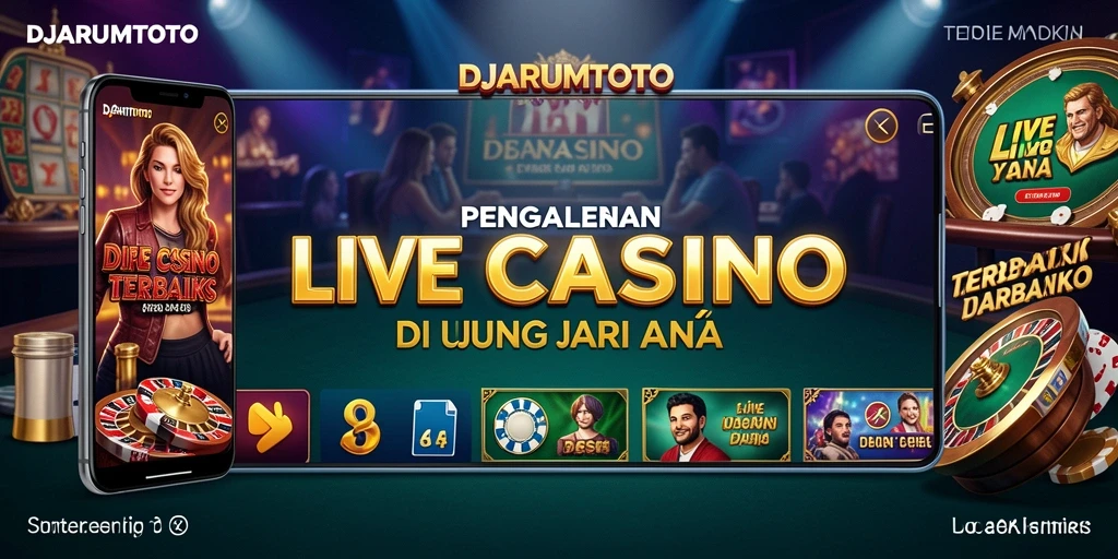 Screenshot gameplay DJARUMTOTO menampilkan dealer langsung dan suasana kasino yang nyata.