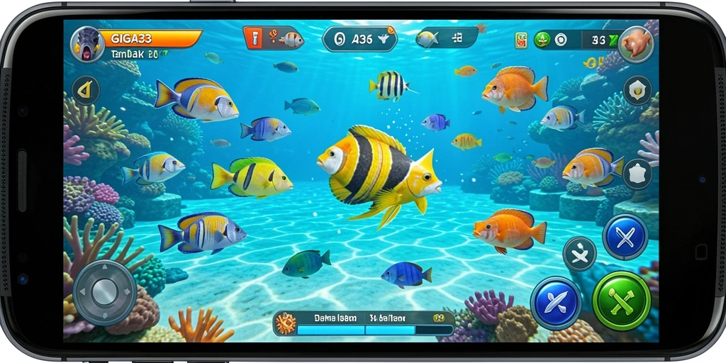 Gameplay seru Tembak Ikan dengan beragam karakter ikan.