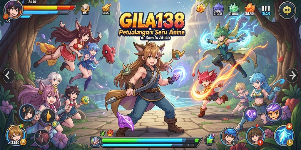 Tampilan gameplay GILA138 dengan karakter Anime yang dinamis.
