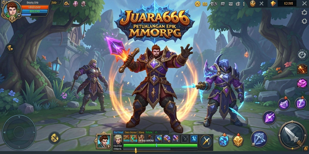 Screenshot gameplay JUARA666 menampilkan petualangan epik di dunia fantasi.