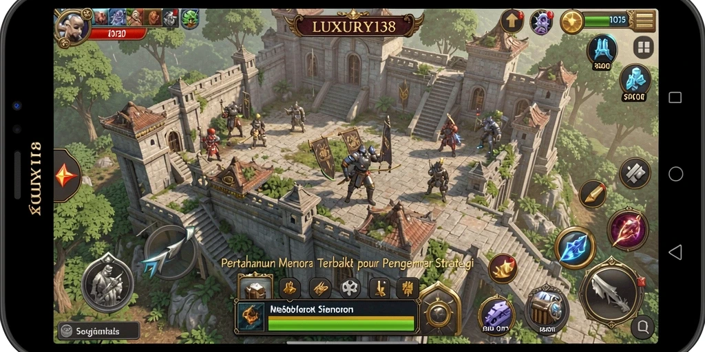 Gameplay mendebarkan dari LUXURY138 saat mempertahankan menara dari gelombang musuh.