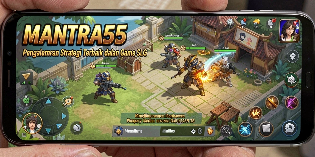 Screenshot gameplay <strong>MANTRA55</strong> menampilkan pertempuran strategis yang intens.