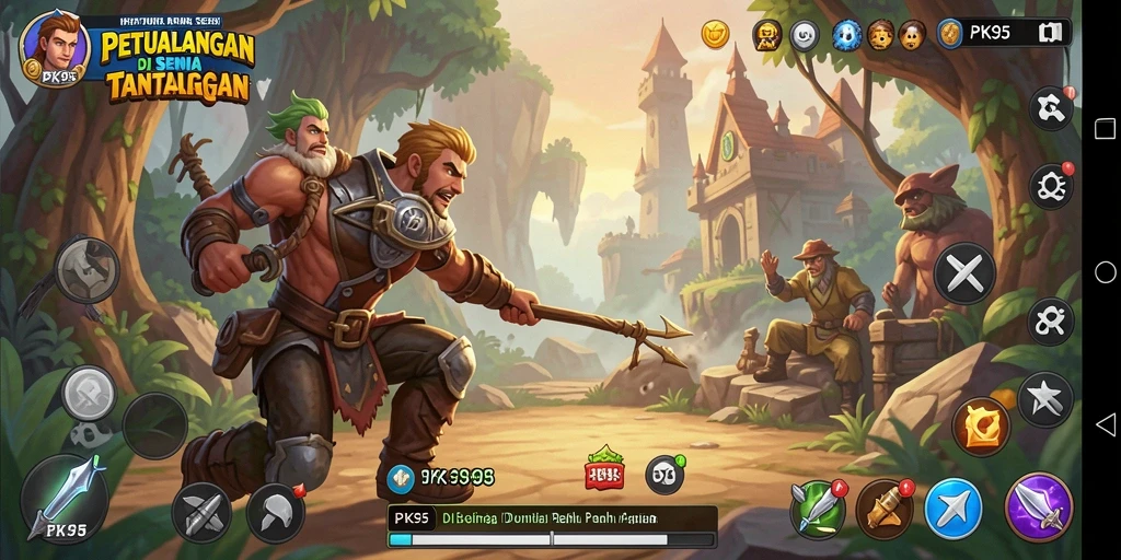 Tampilan gameplay seru dalam petualangan PK95 yang mendebarkan.