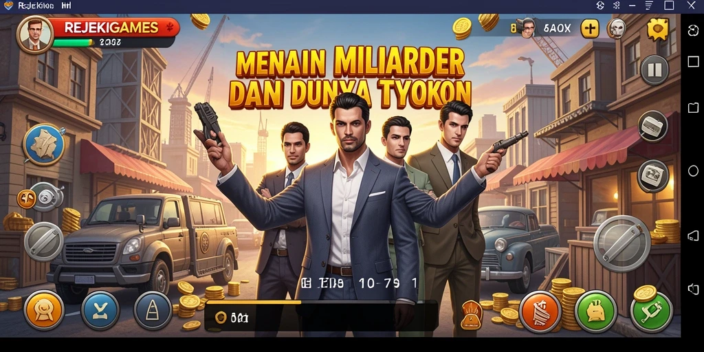 Screenshot gameplay REJEKIGAMES menampilkan strategi bisnis yang mendebarkan.