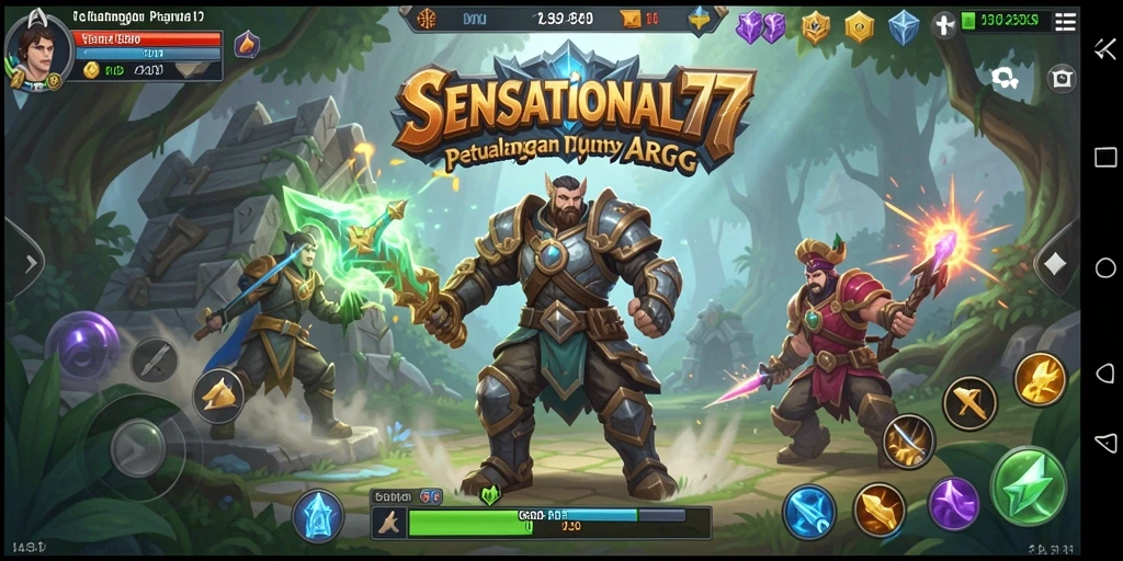 Screenshot gameplay SENSATIONAL77 yang menampilkan aksi pertempuran ARPG.