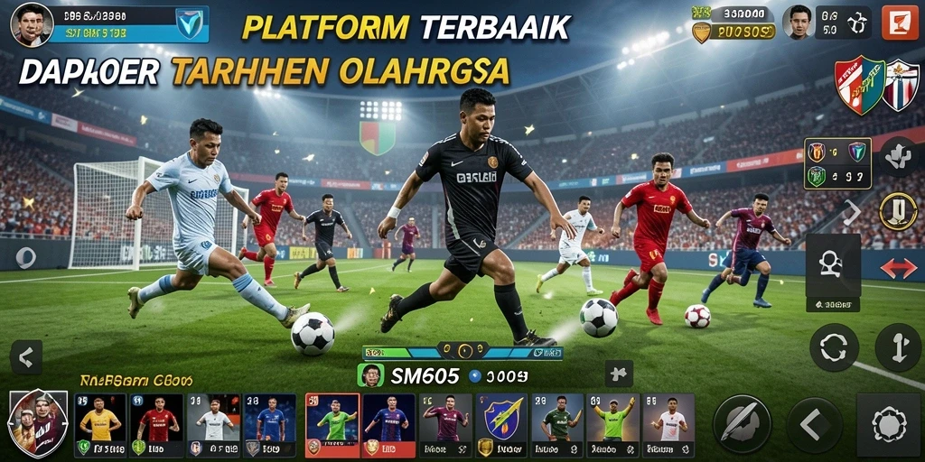 Screenshot gameplay SM605 yang menunjukkan antarmuka taruhan olahraga.