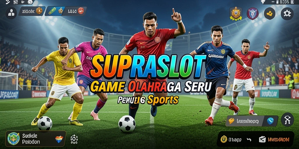 Tampilan gameplay mendebarkan di SUPRASLOT dengan juara olahraga.