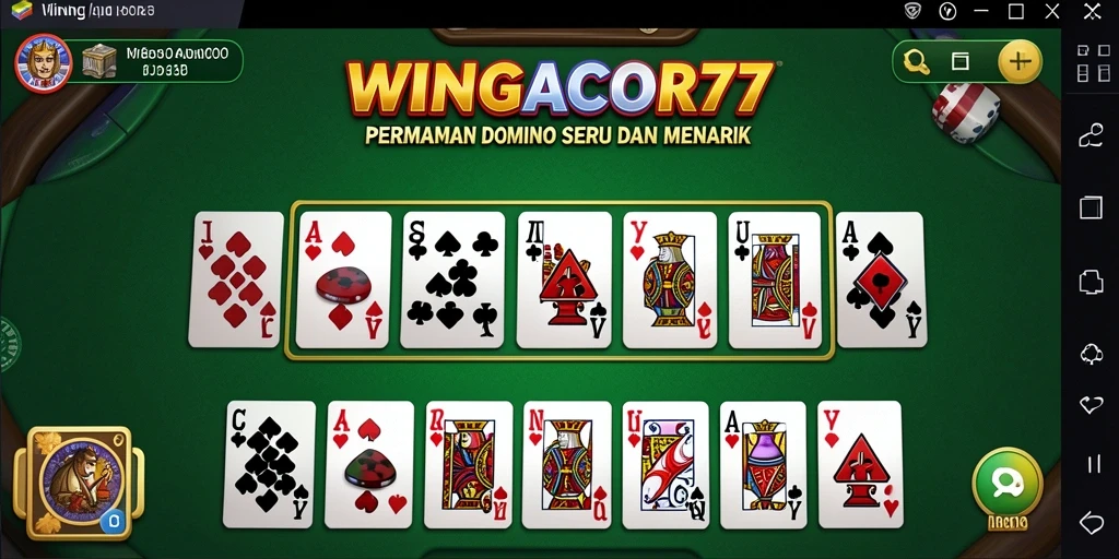 Screenshot gameplay WINGACOR77 yang menampilkan tantangan seru permainan Domino.